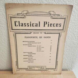 Vintage 1938 Piano Six Hands Sheet Music - Classical Arthur P. Schmidt Ephemera